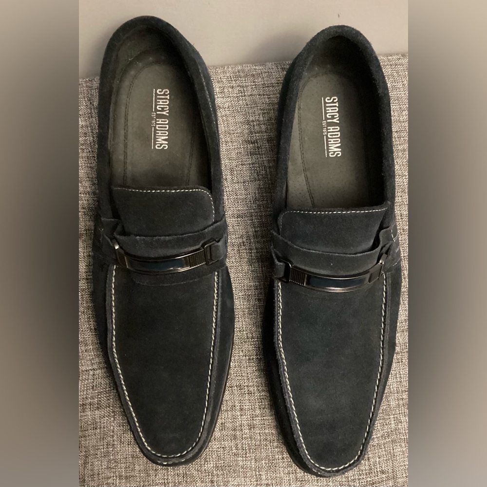 Stacy Adams Moc Toe Suede Slip-on 24889-410 Shoes Sz. 10.5